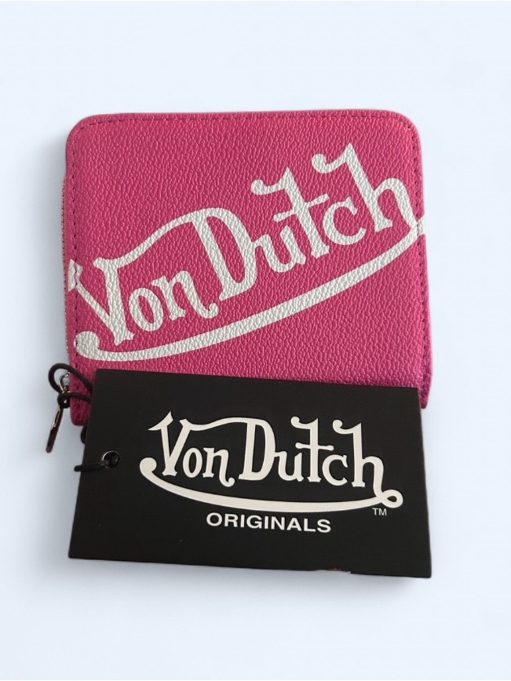 Von Dutch NWT Pink Zip Logo Wallet